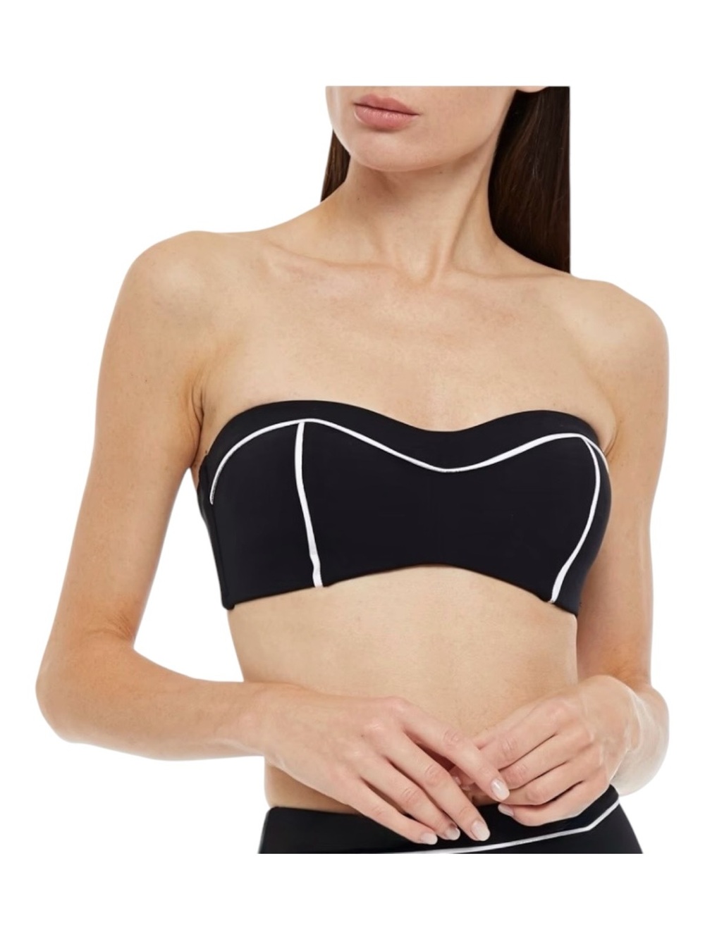 Jets By Jessika Allen Bandeau Bikini Top In Black NWT